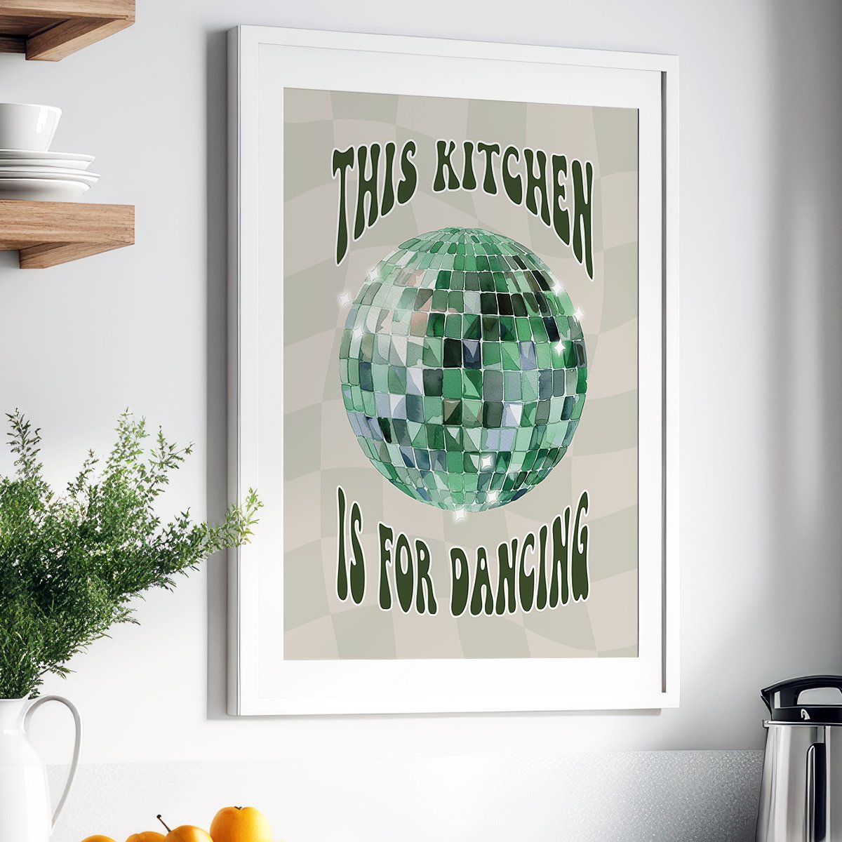 This Kitchen Is For Dancing Disco Ball Wall Art Print image 2