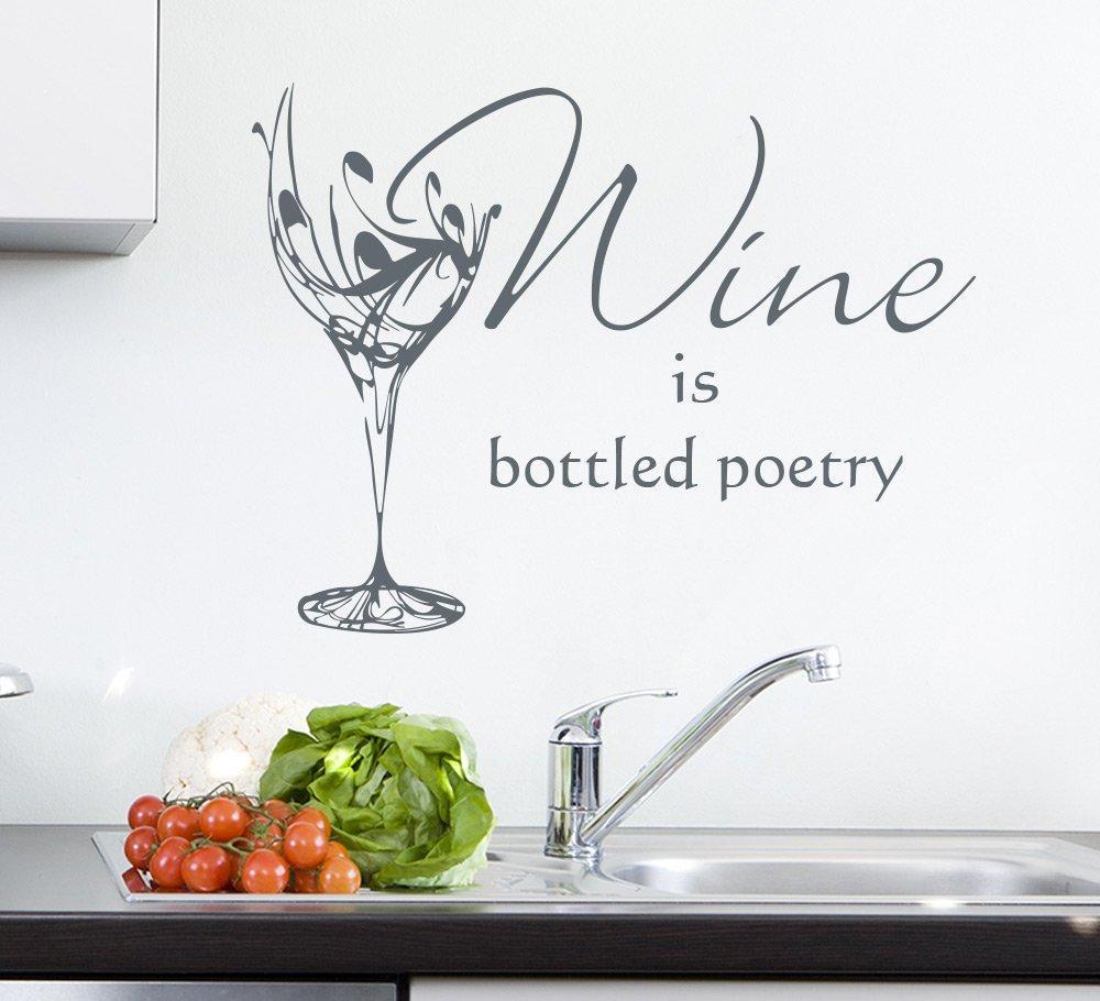 Wine Glass Wall Art Sticker Personalised image 0