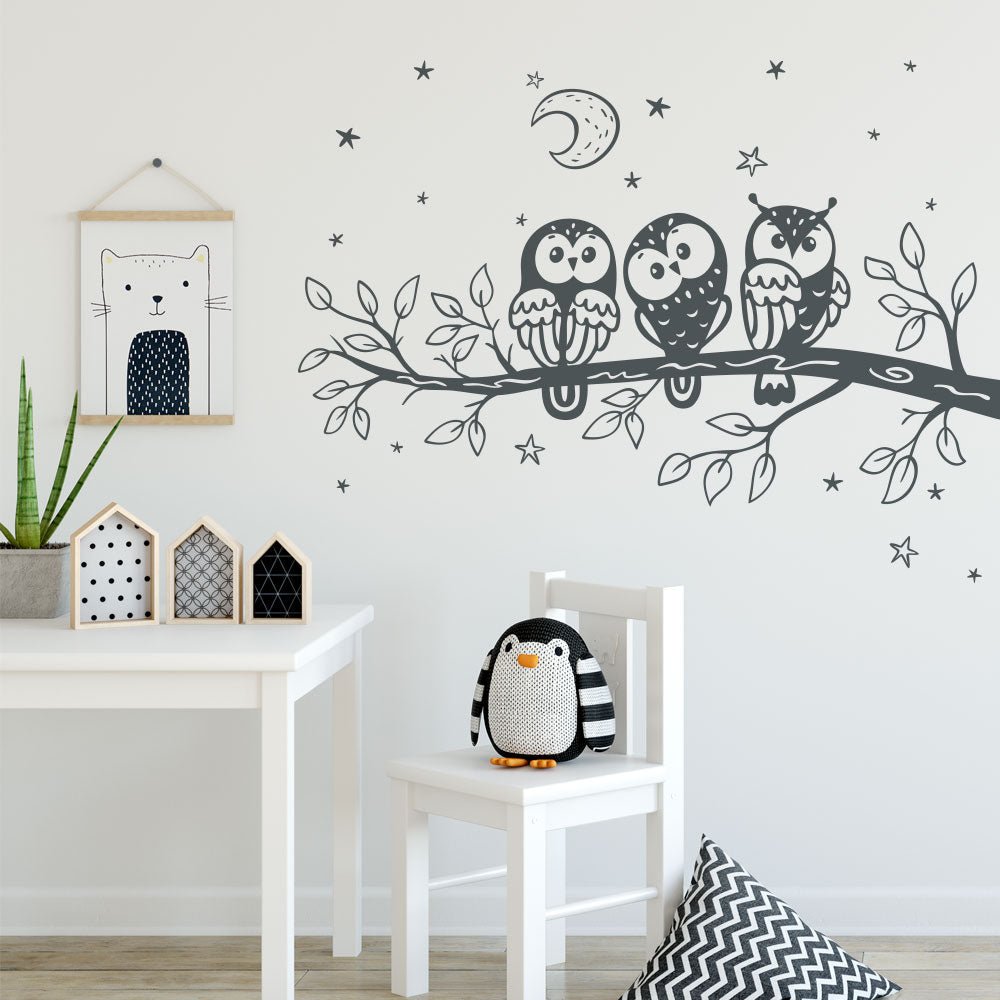Personalised Cute Owls Wall Sticker image 2
