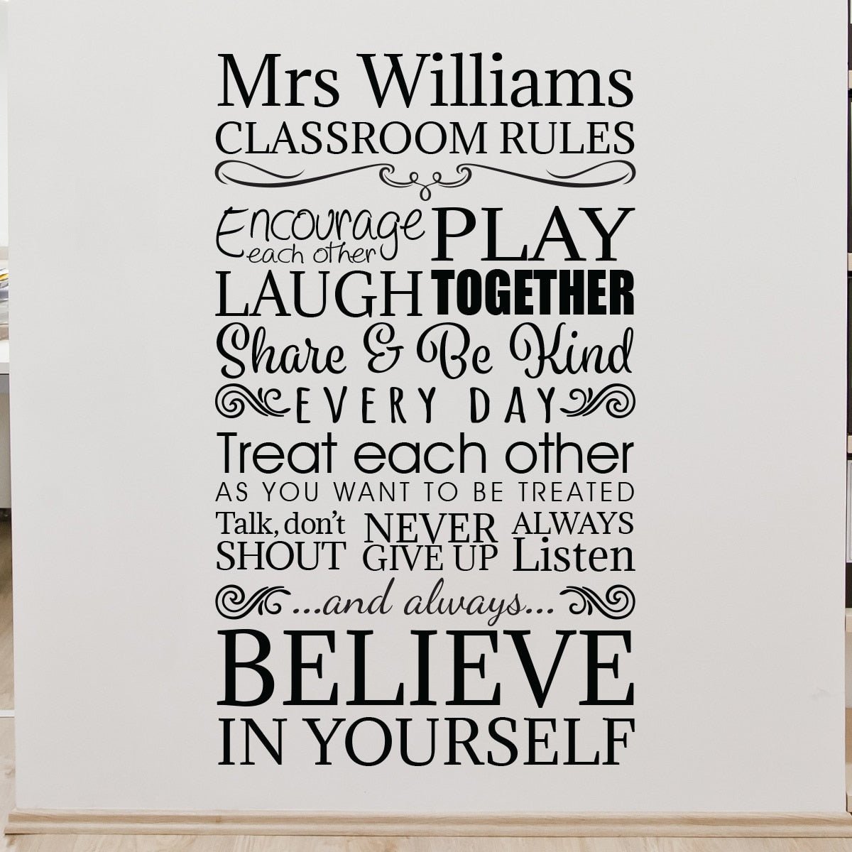 Personalised Classroom Rules Wall Sticker Decal image 0