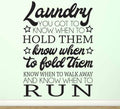 Laundry Wall Art Sticker - Know When To Hold Them image 0