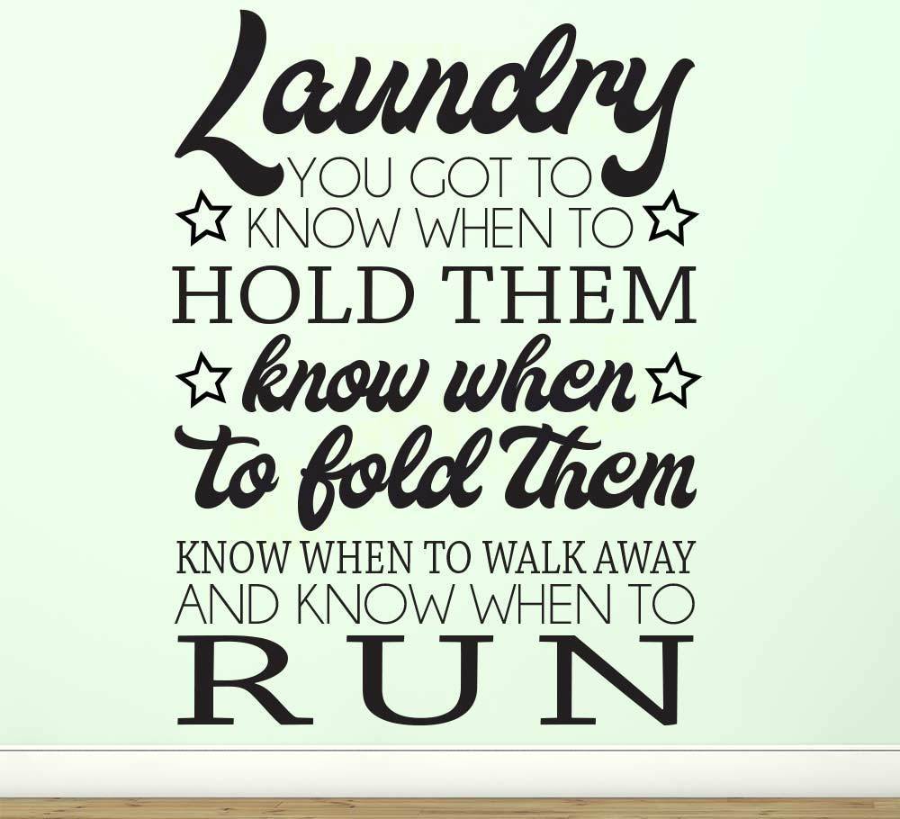 Laundry Wall Art Sticker - Know When To Hold Them image 0