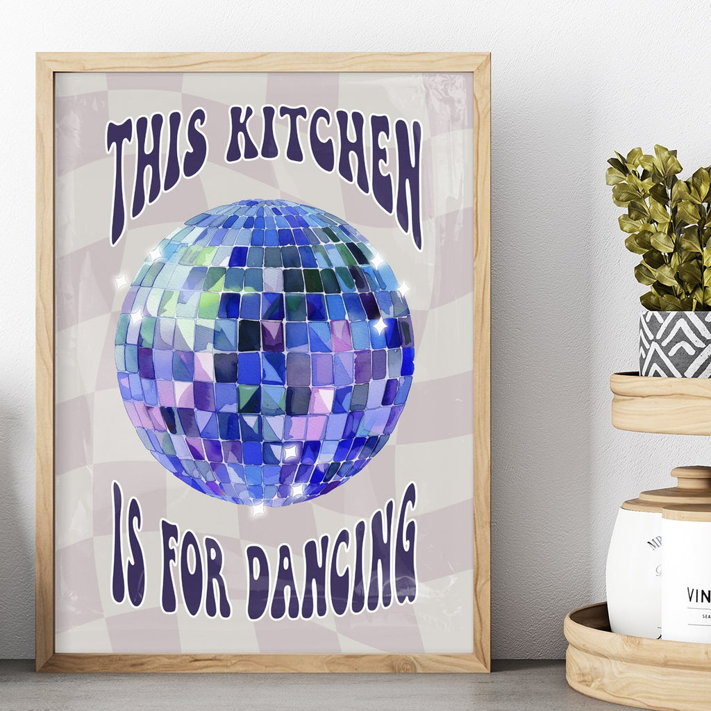 This Kitchen Is For Dancing Disco Ball Wall Art Print image 1