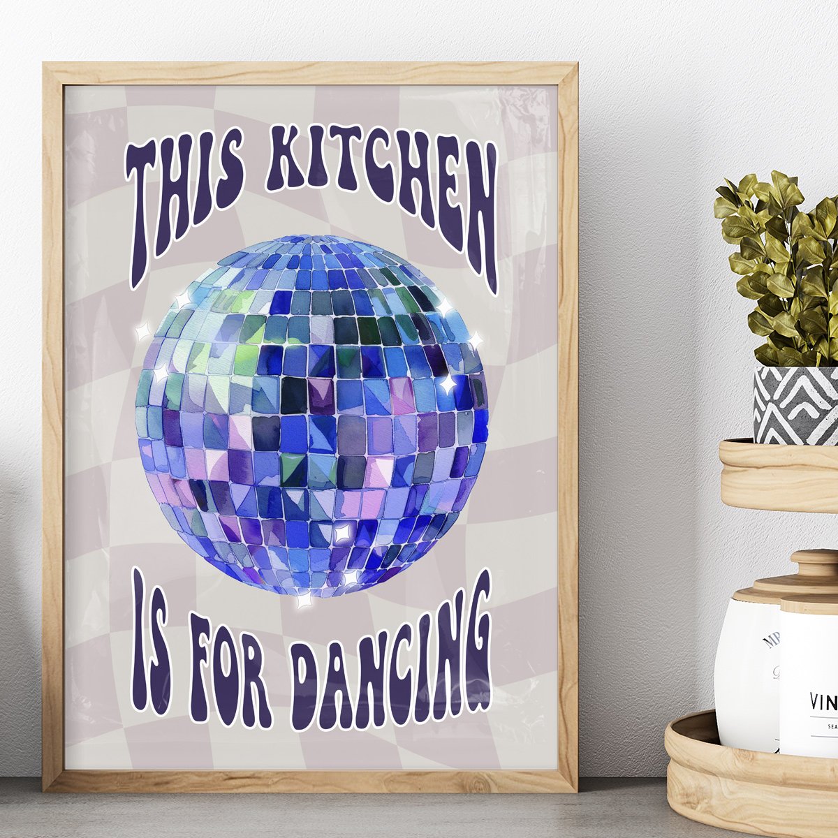 This Kitchen Is For Dancing Disco Ball Wall Art Print image 1