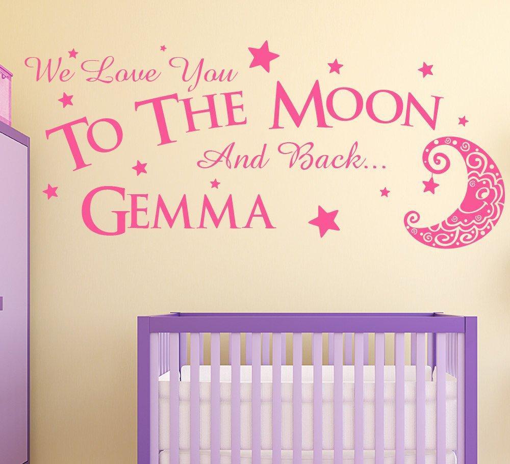 Love you to the moon and back Wall Sticker Personalised image 0
