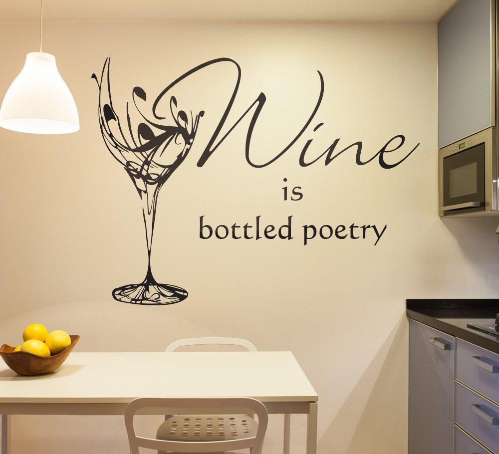 Wine Glass Wall Art Sticker Personalised image 2