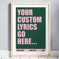 Custom Song Lyrics Print - Any Colour - Personalised Poster of your Favourite Song image 0