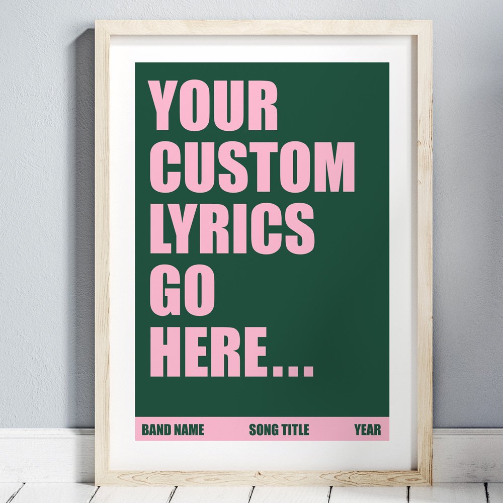 Custom Song Lyrics Print - Any Colour - Personalised Poster of your Favourite Song image 0