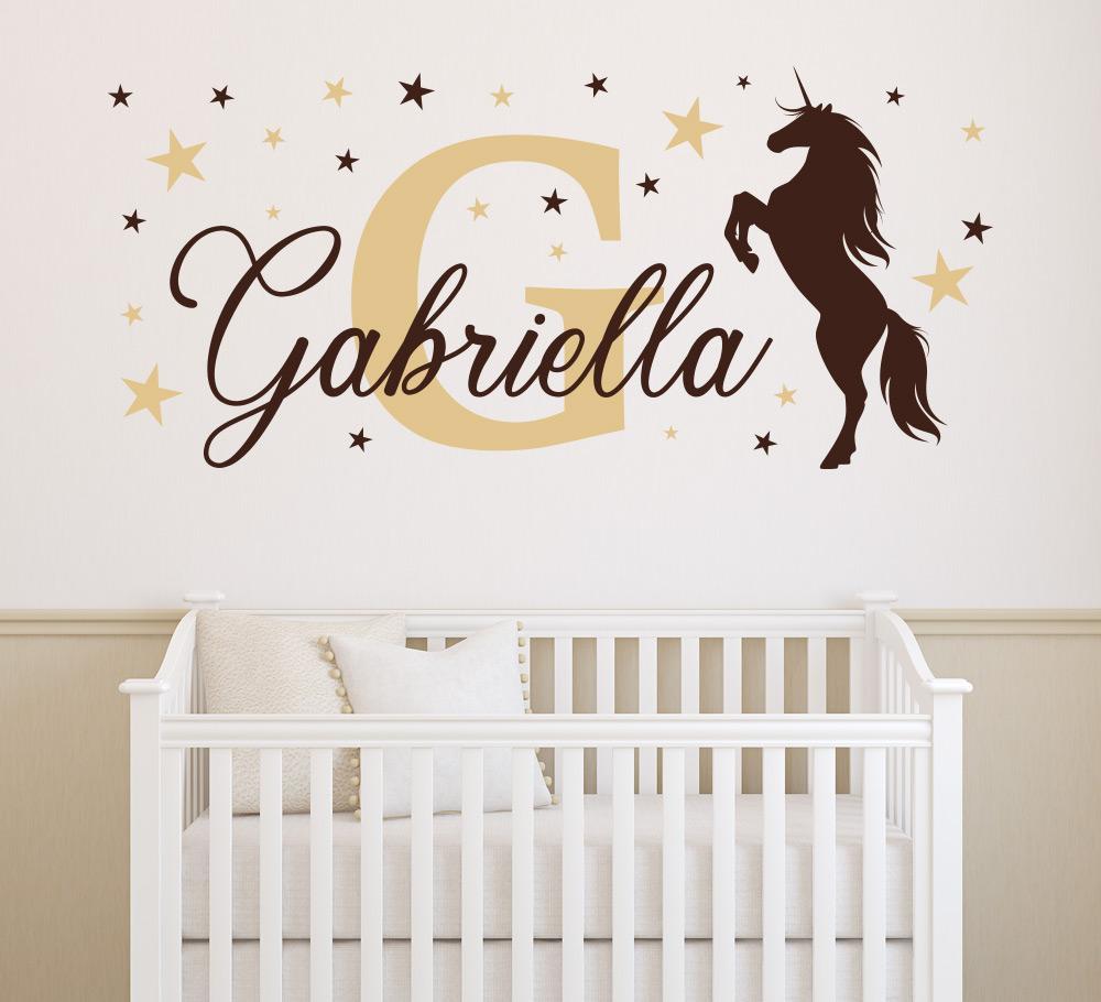 Personalised Unicorn Monogram Wall Sticker image 1