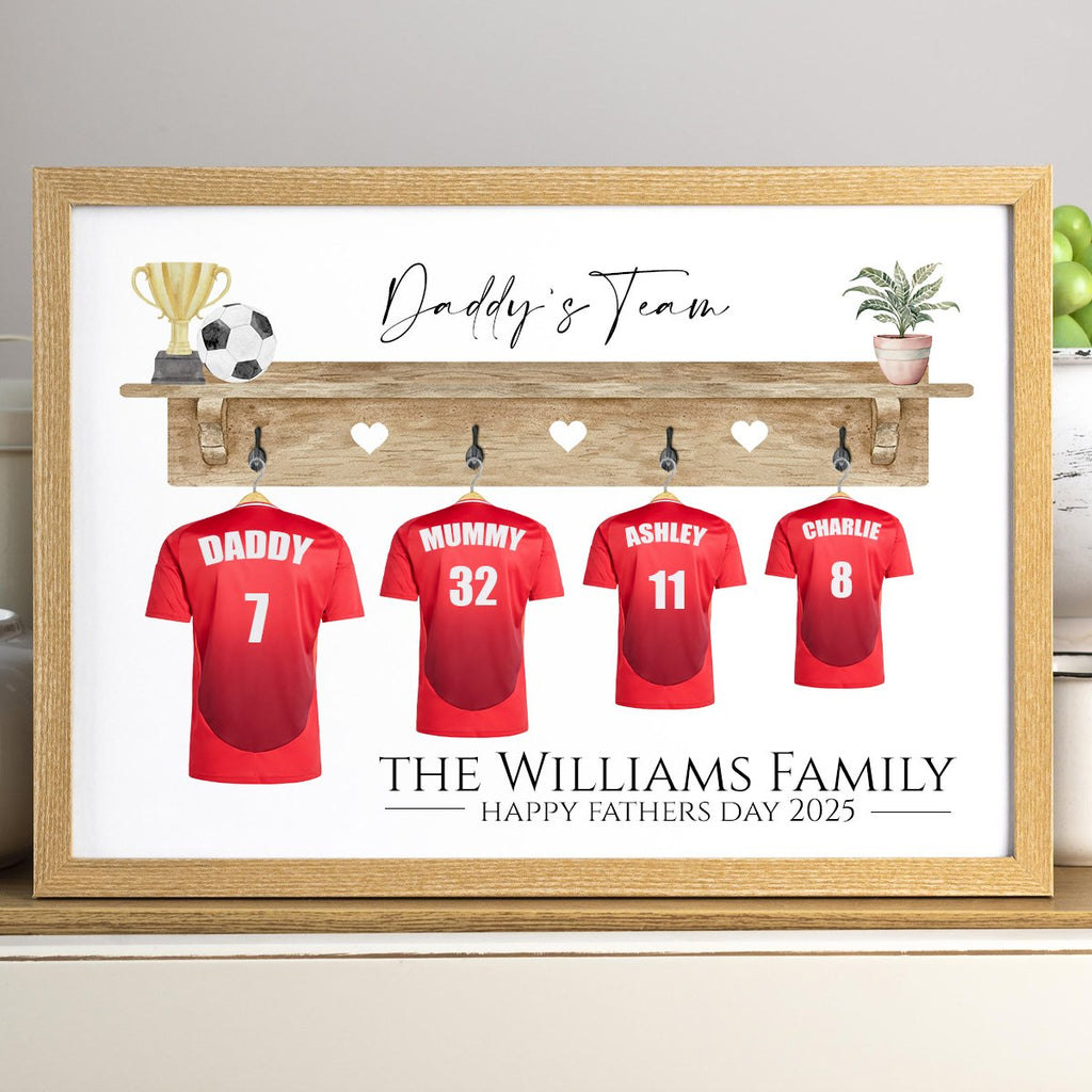 Personalised Football Family Print - Dads Team, Fathers Day Print, Dream Team, Grandad Gift image 0