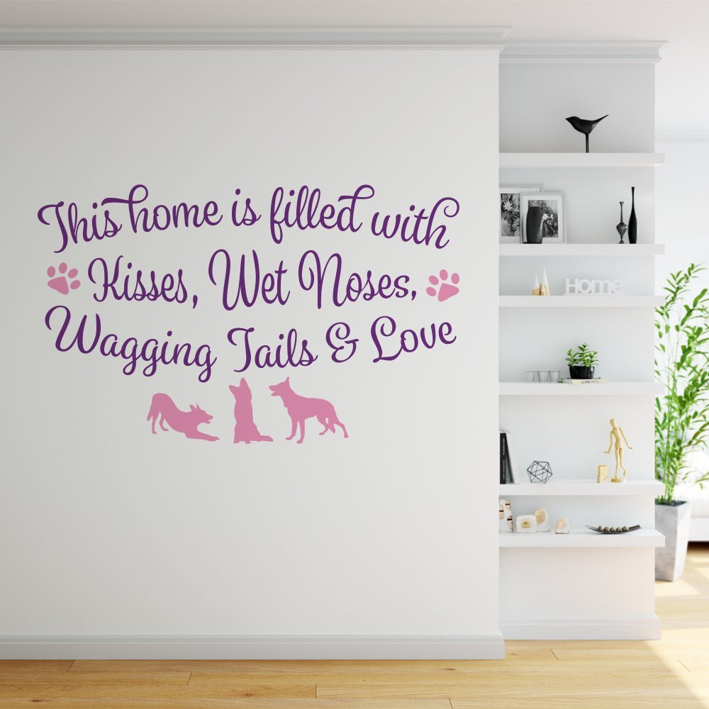Kisses Wet Noses and Wagging Tails - Dogs Wall Sticker image 2