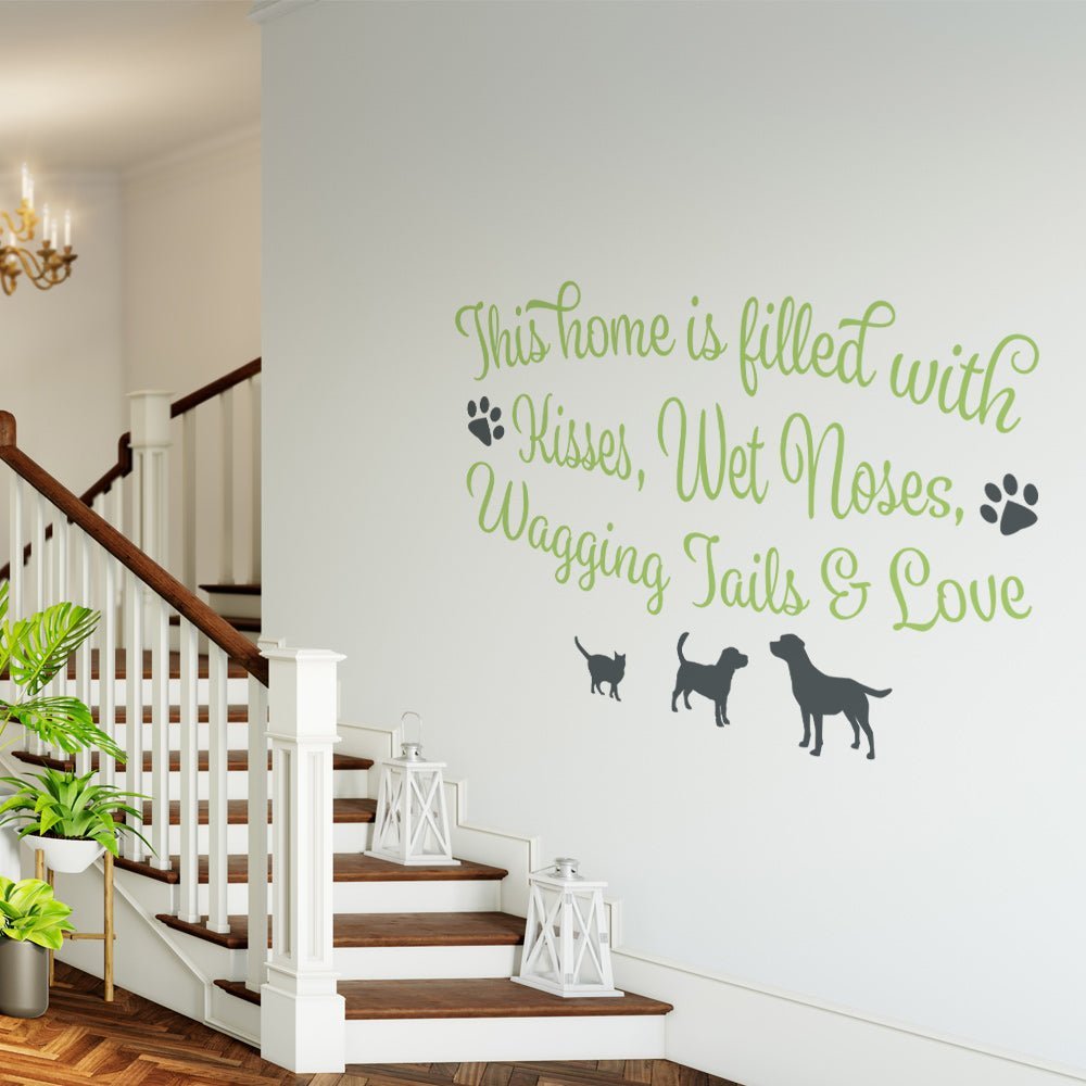 Kisses Wet Noses and Wagging Tails - Dogs Wall Sticker image 1