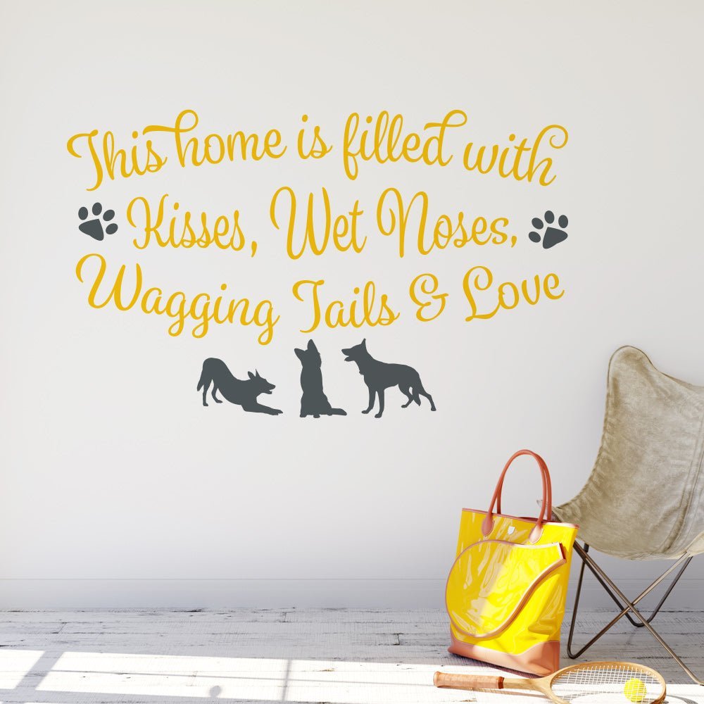Kisses Wet Noses and Wagging Tails - Dogs Wall Sticker image 3