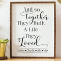 Together They Built A Life They Loved Print – Personalised Print – Wedding, anniversary Gift Print image 0