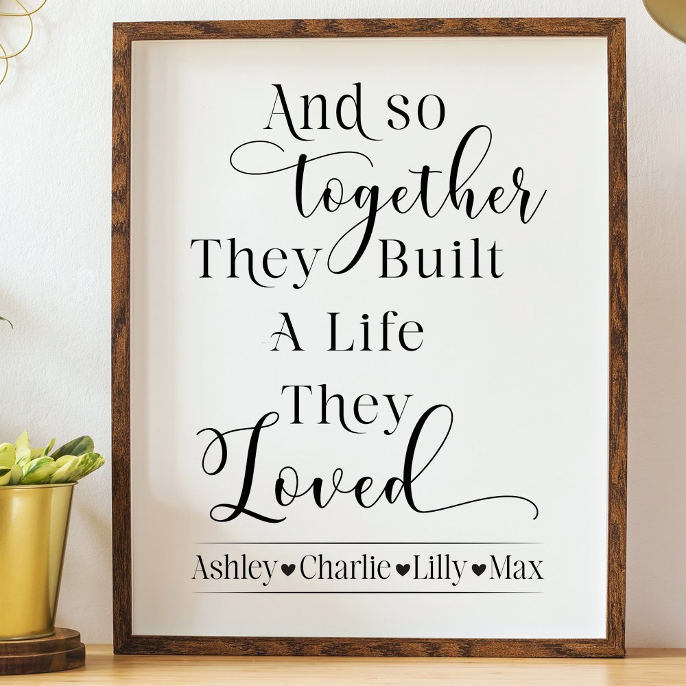 Together They Built A Life They Loved Print – Personalised Print – Wedding, anniversary Gift Print image 0