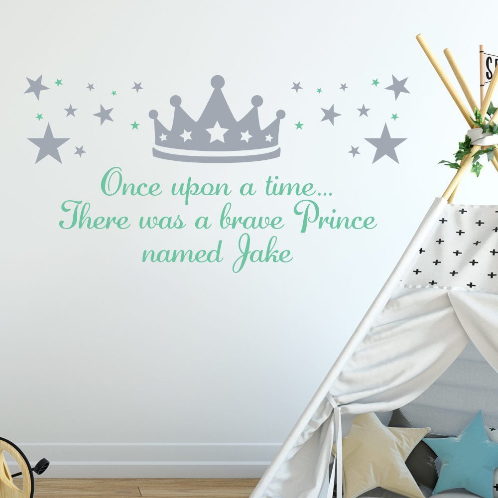 Prince Crown Boys Wall Sticker Personalised image 1