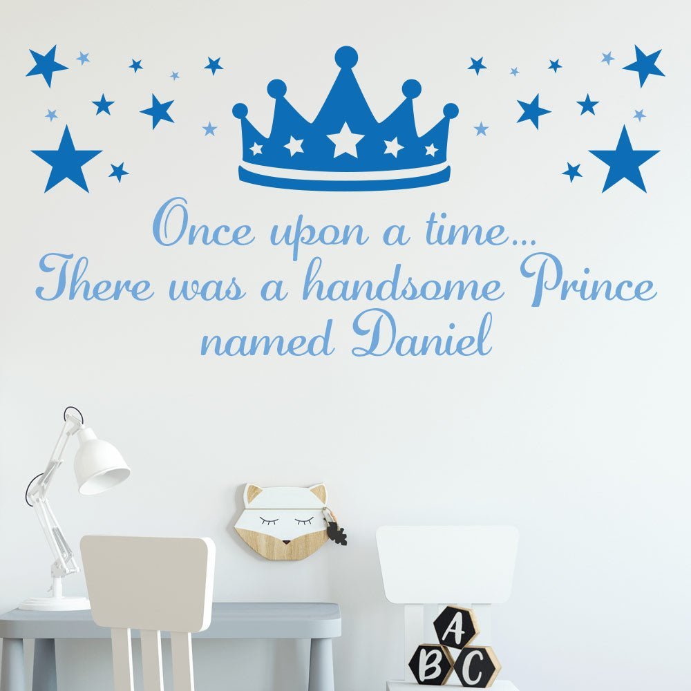 Prince Crown Boys Wall Sticker Personalised image 0