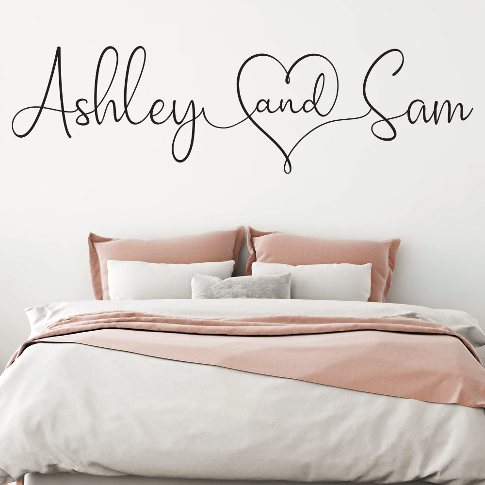 Personalised Couple Names Wall Sticker image 0