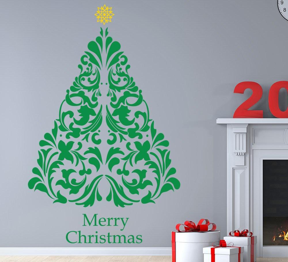 Decorative Christmas Tree Wall Art Sticker Personalised image 1