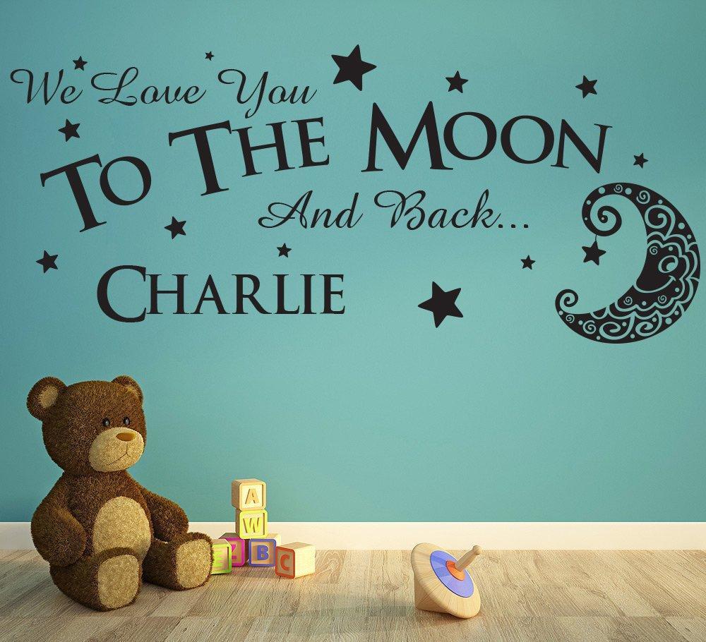 Love you to the moon and back Wall Sticker Personalised image 2