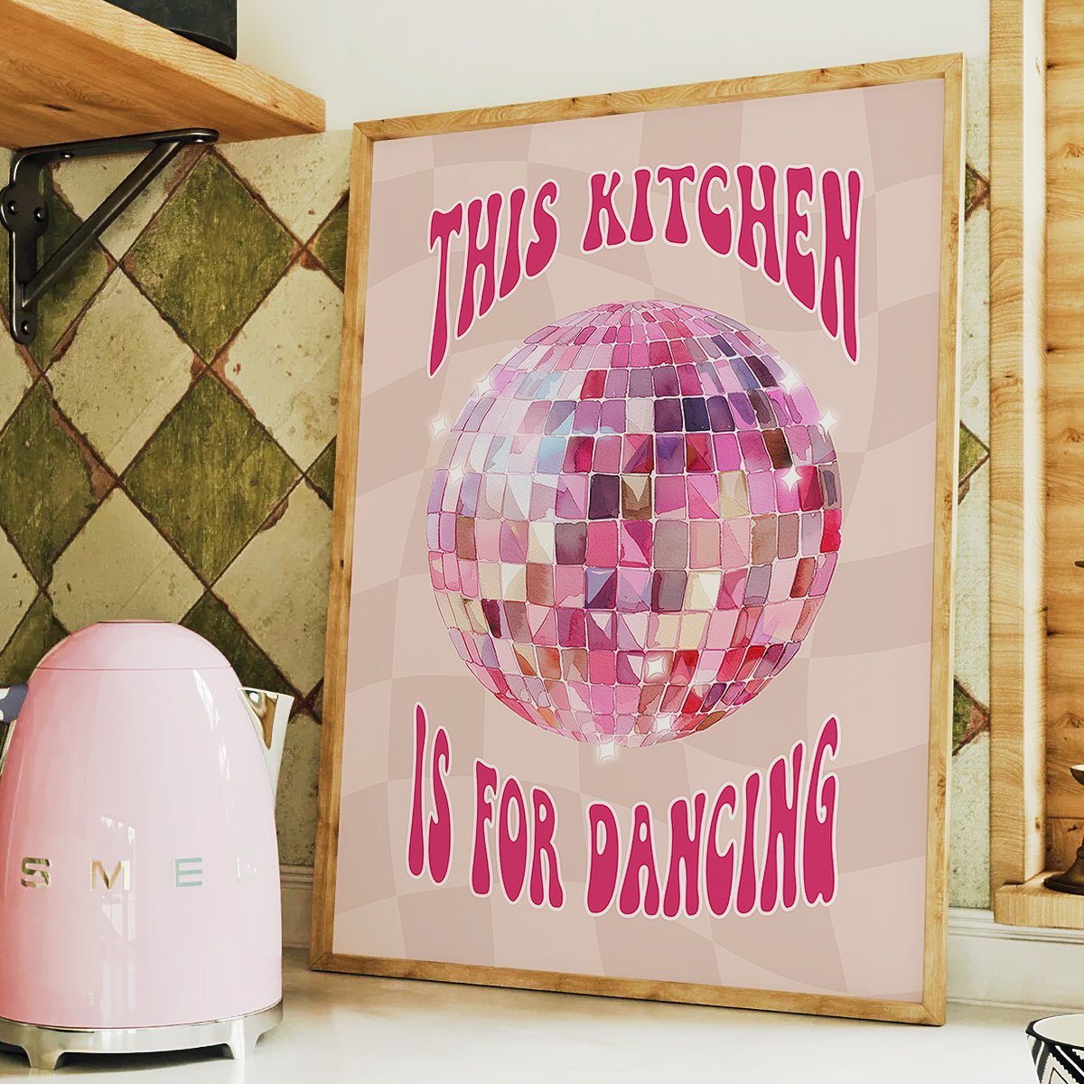 This Kitchen Is For Dancing Disco Ball Wall Art Print image 0