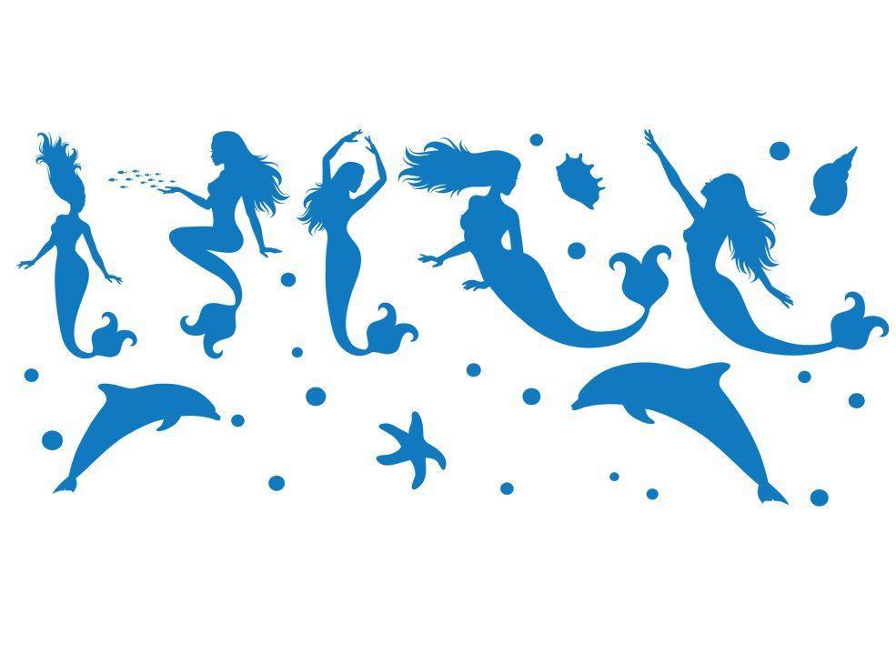 Mermaid Bundle Bathroom Wall Art Stickers image 1