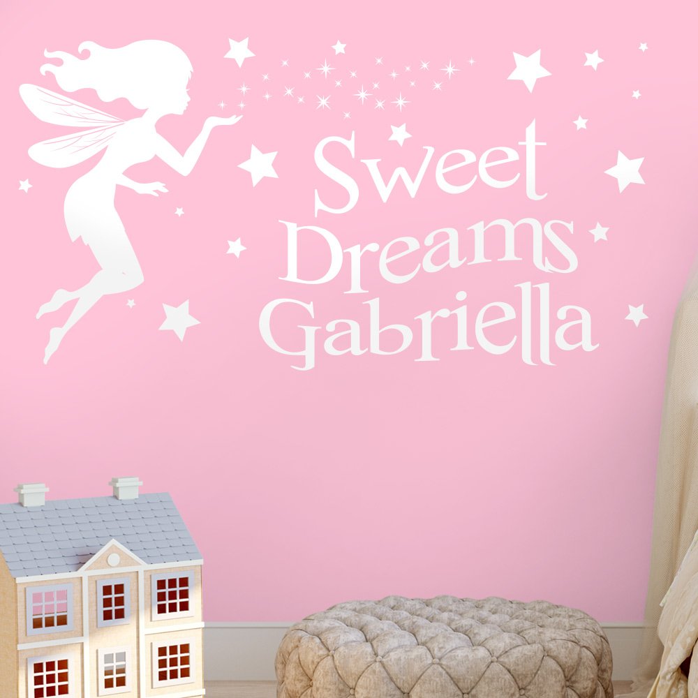 Wishing Fairy Girls Wall Art Sticker Personalised image 0