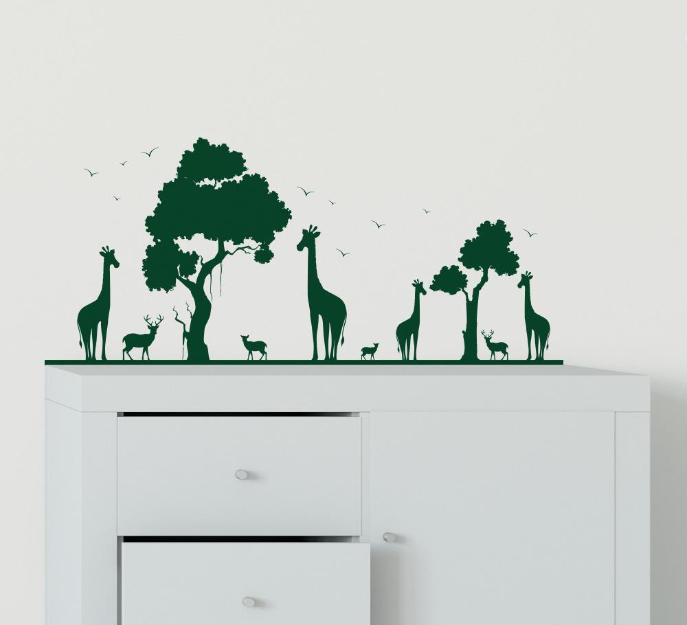 Africa Giraffes Scene Wall Art Sticker image 2