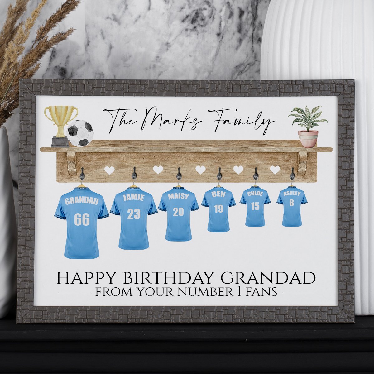 Personalised Football Family Print - Dads Team, Fathers Day Print, Dream Team, Grandad Gift image 1