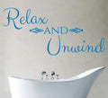 Relax and Unwind Bathroom Wall Art Sticker image 0