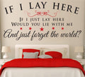 If I lay Here Bedroom Wall Art Sticker image 0