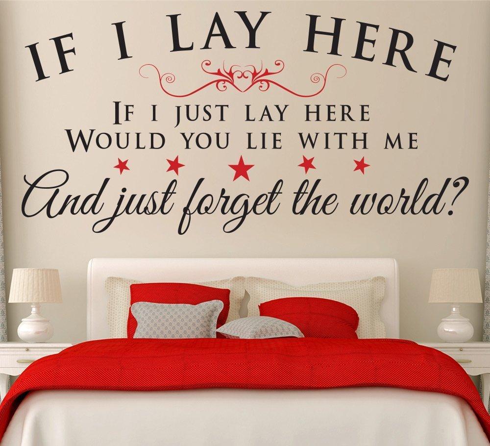 If I lay Here Bedroom Wall Art Sticker image 0