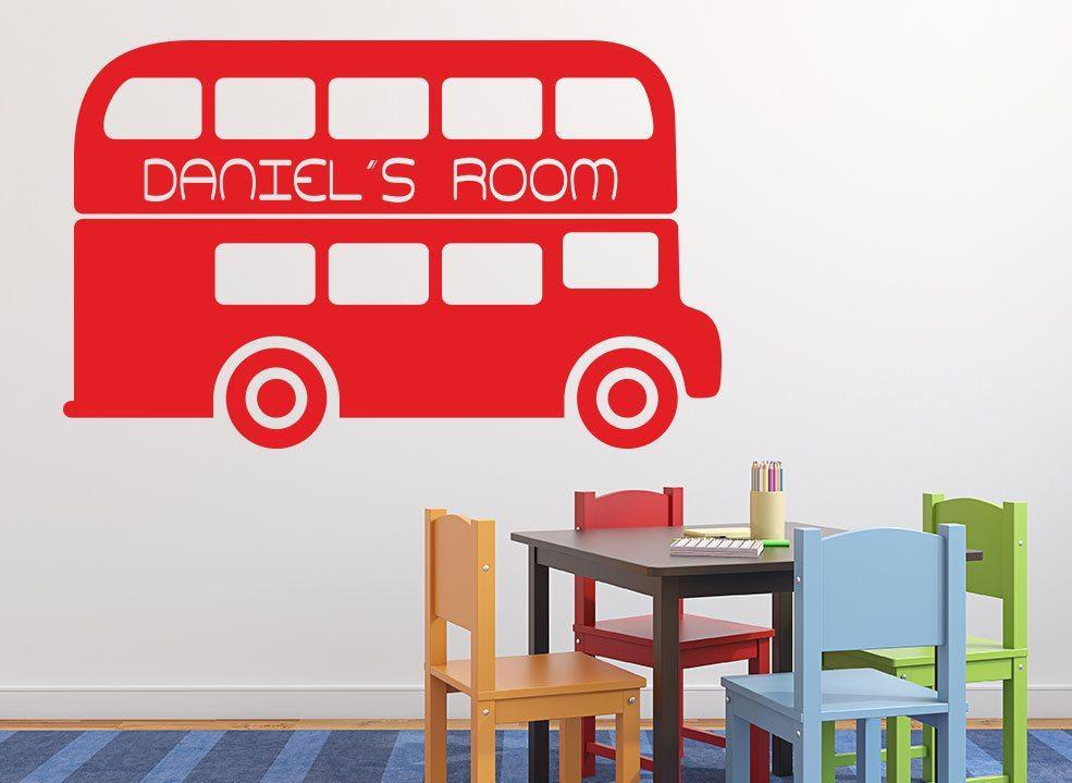 Double Decker Bus Wall Sticker Personalised image 0