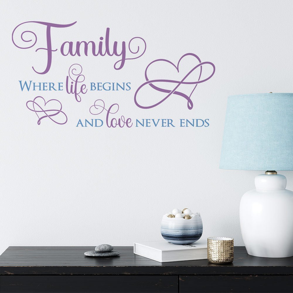 Family Where Life Begins and Love Never Ends Wall Sticker image 2