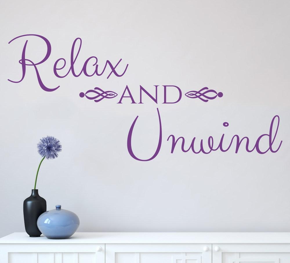 Relax and Unwind Bathroom Wall Art Sticker image 2