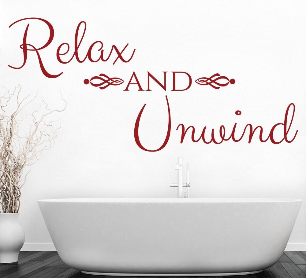 Relax and Unwind Bathroom Wall Art Sticker image 1