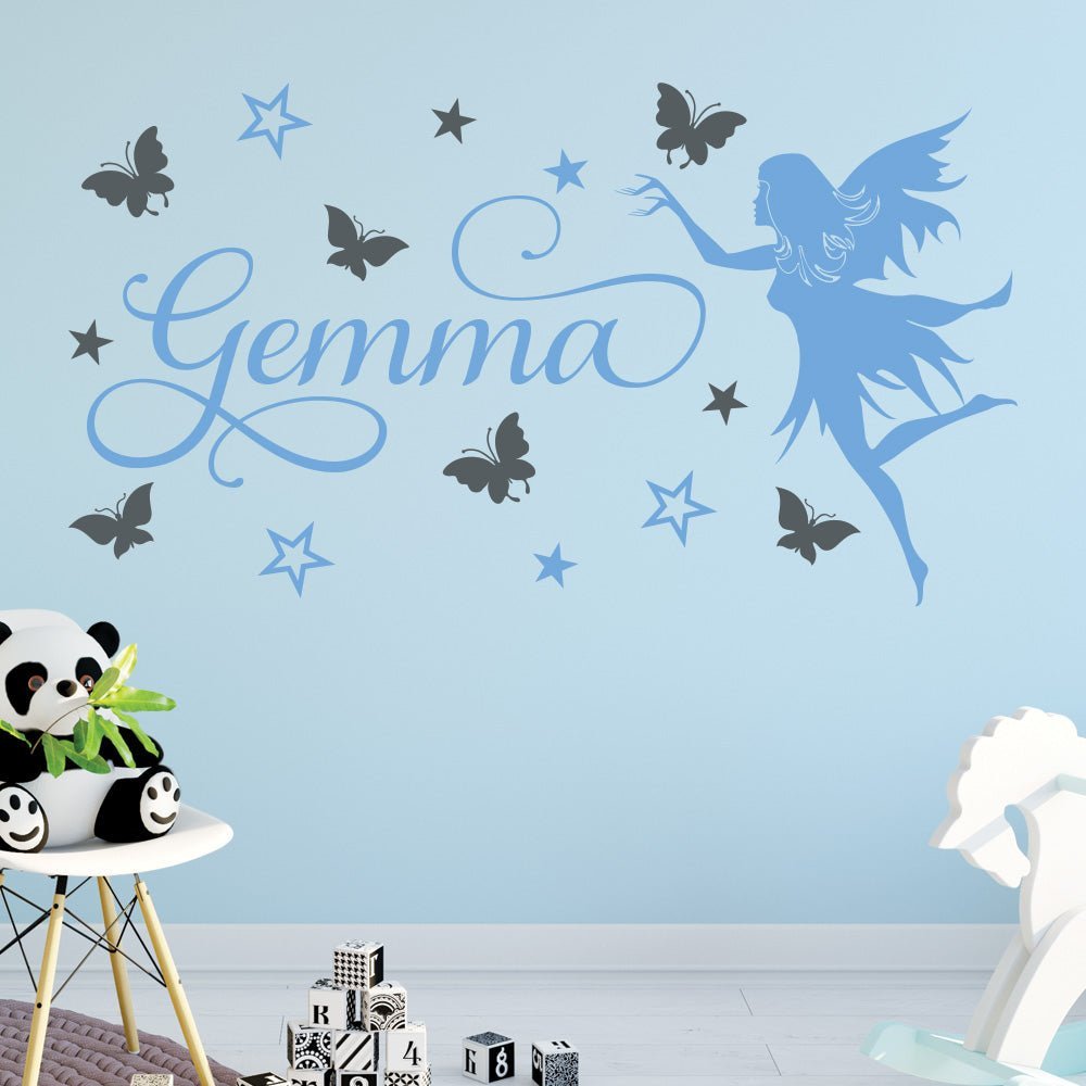 Butterfly Fairy Girls Wall Sticker Personalised image 2