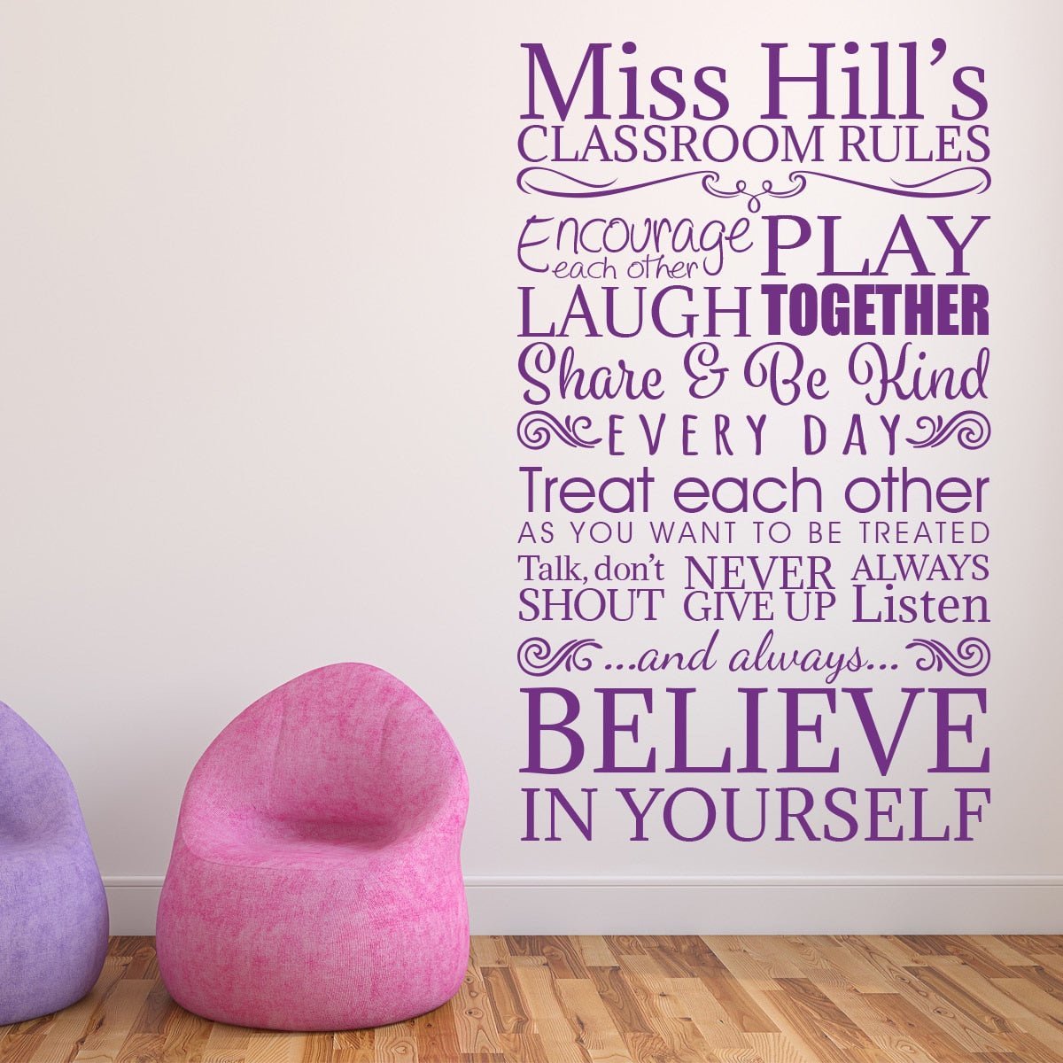 Personalised Classroom Rules Wall Sticker Decal image 2