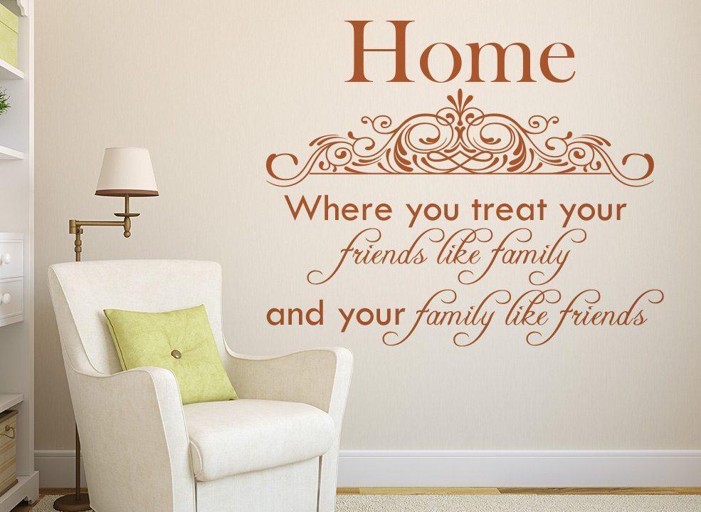 Home Friends Like Family Wall Sticker Decal image 1
