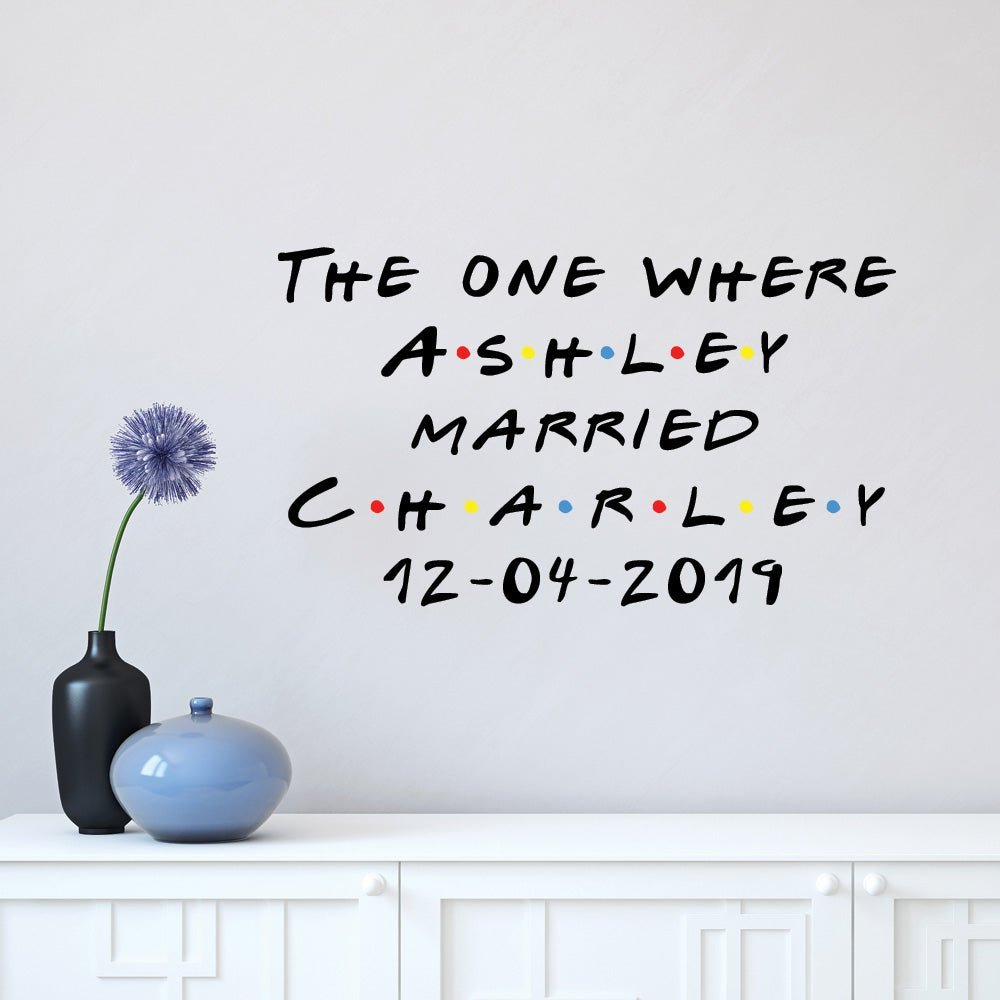 Personalised Friends Wall Sticker - Any name or The One Where text image 1