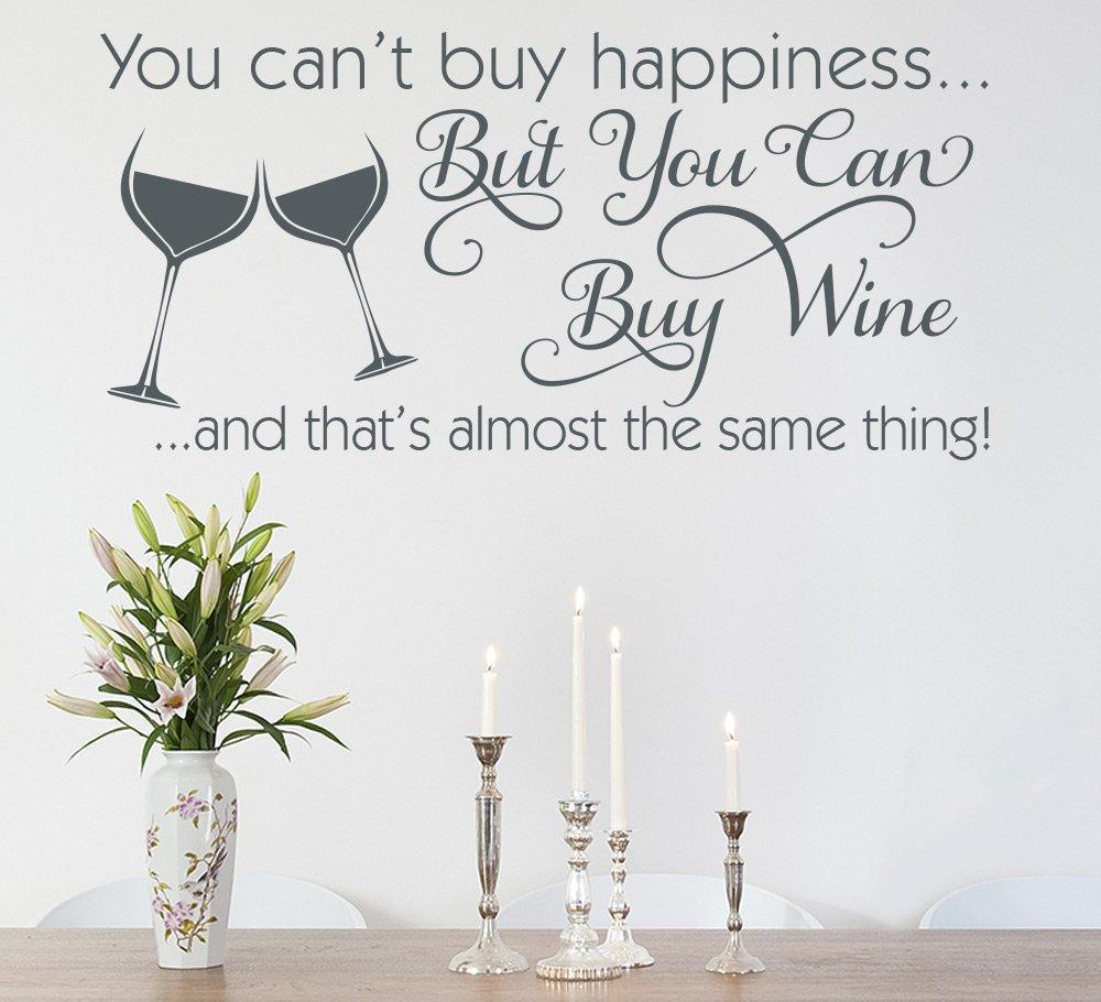 You Cant Buy Happiness Wine Wall Art Sticker image 1
