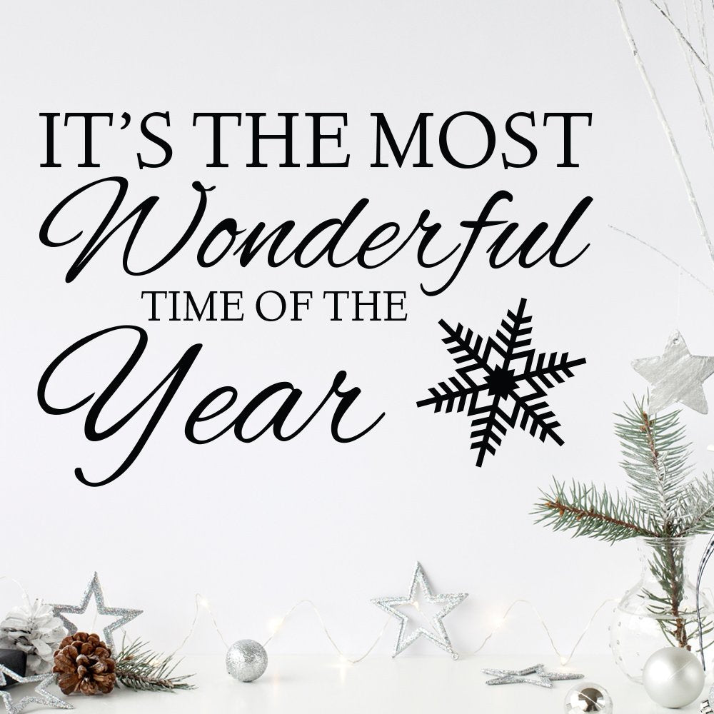 Christmas Window  Wall Sticker It's The Most Wonderful Time Of The Year image 1