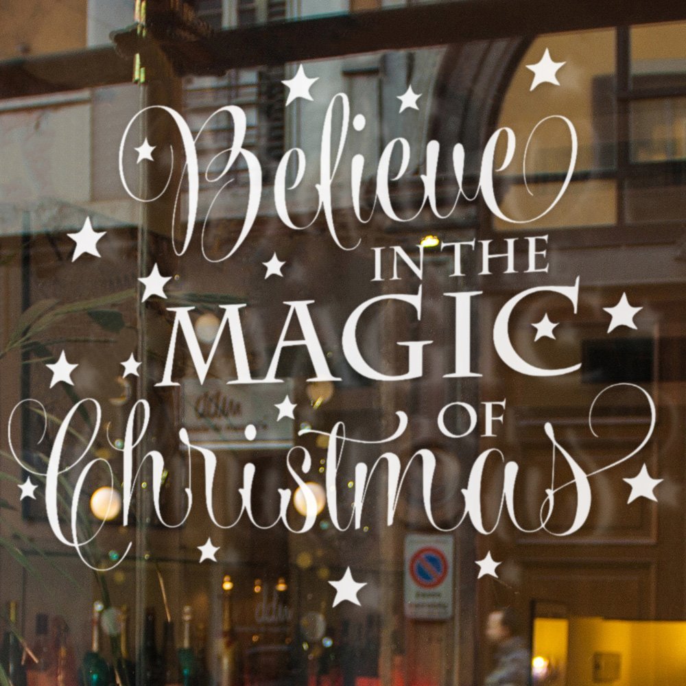 Christmas Window Sticker Believe in Magic of Christmas image 0