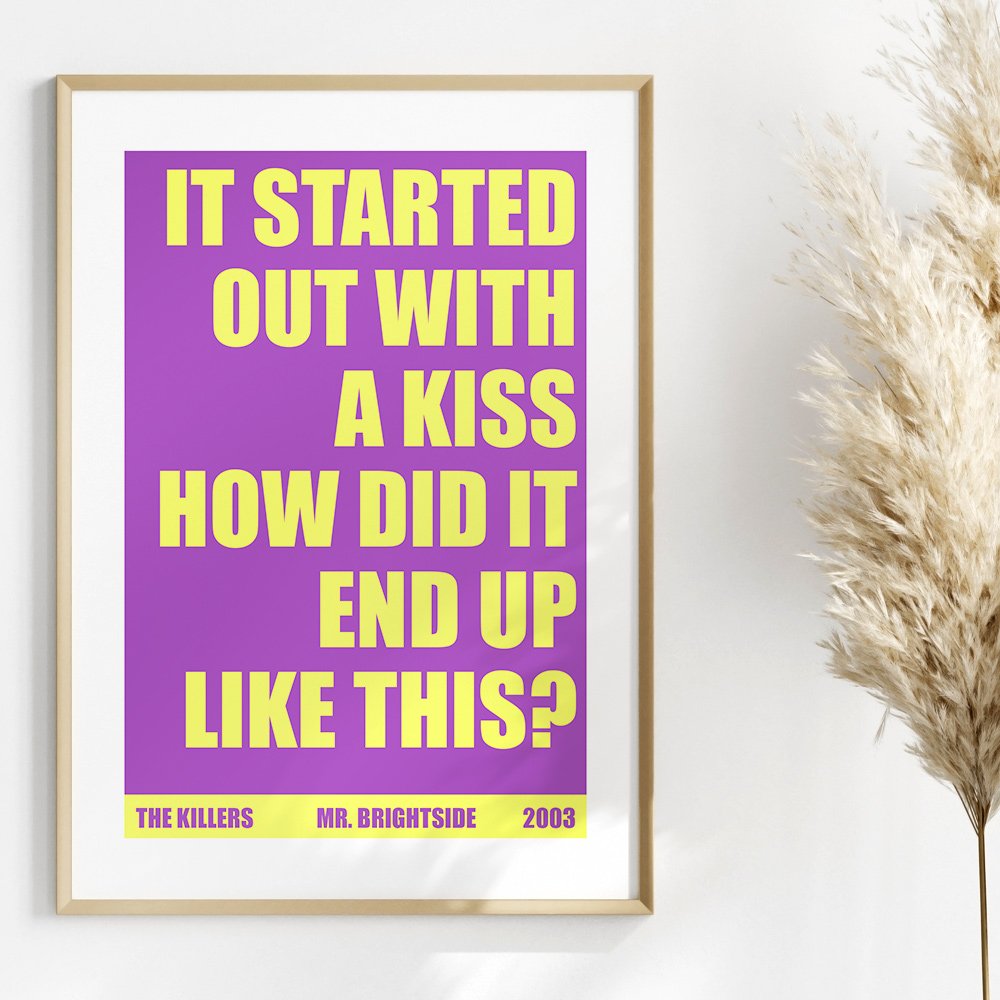 Custom Song Lyrics Print - Any Colour - Personalised Poster of your Favourite Song image 3