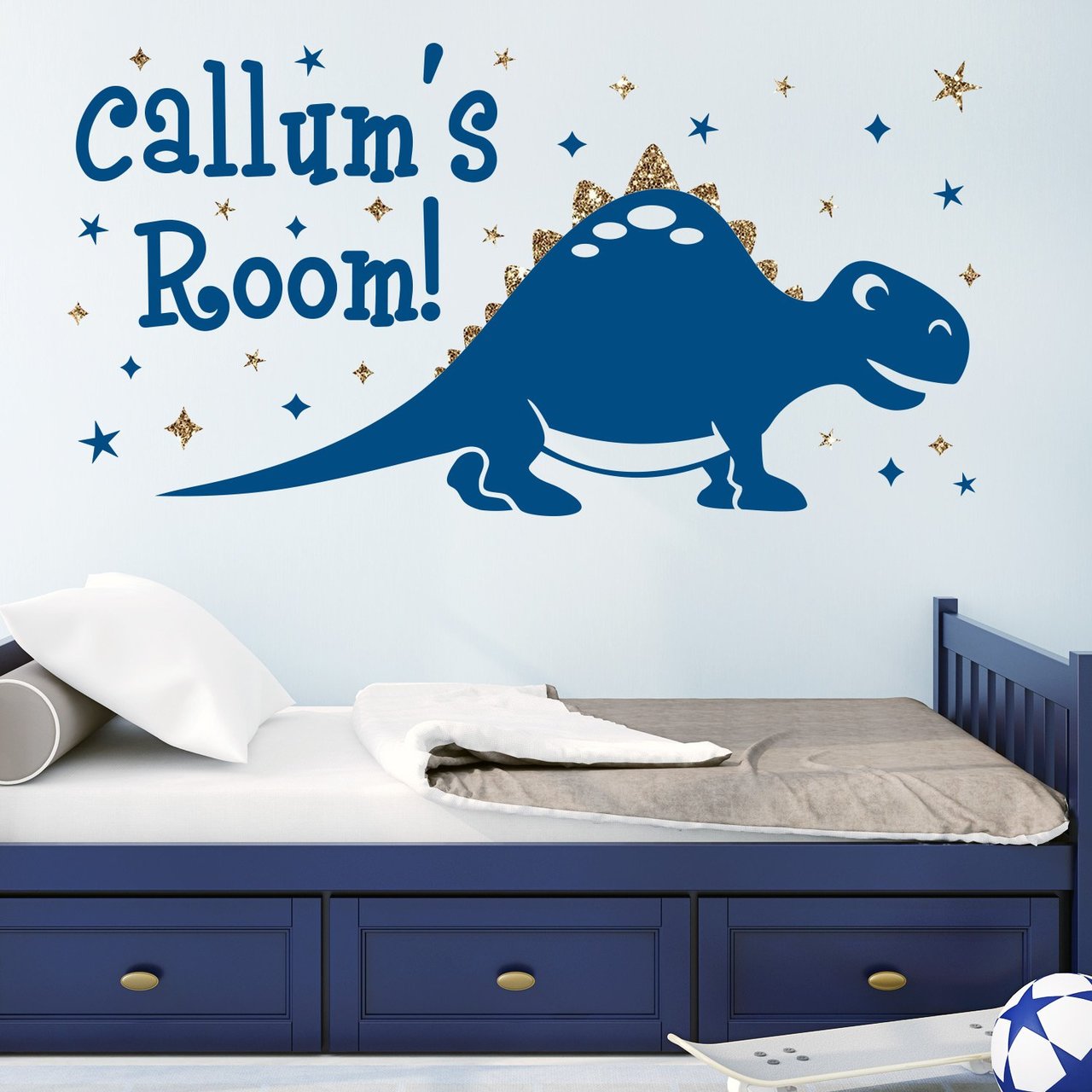 Personalised Dinosaur Sparkly Wall Sticker image 2