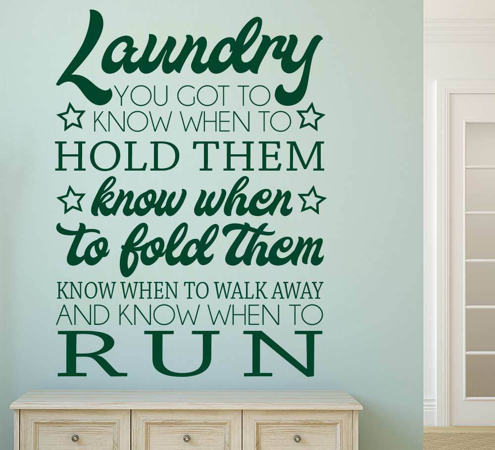 Laundry Wall Art Sticker - Know When To Hold Them image 2