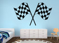 Chequered Flag Racing Boys Wall Art Sticker image 0