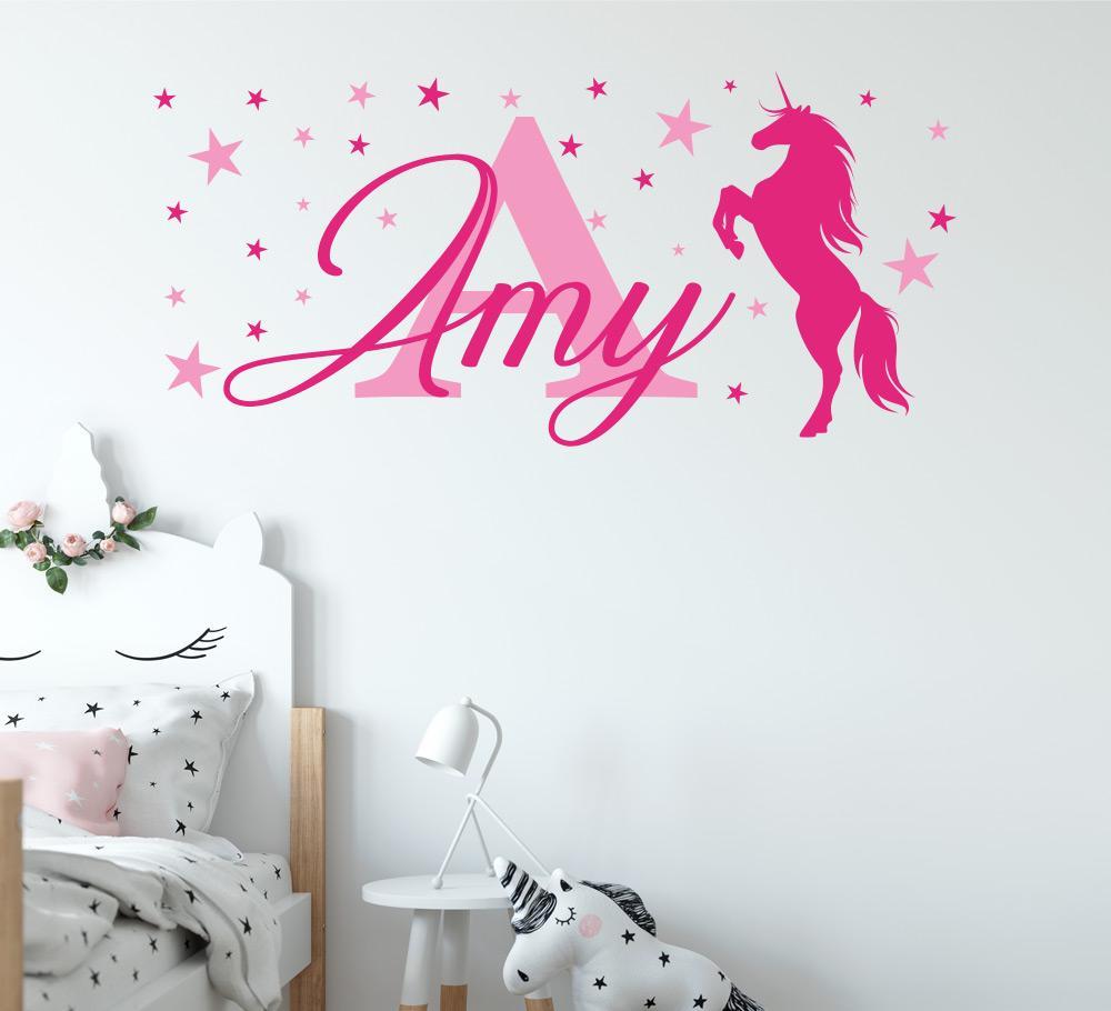 Personalised Unicorn Monogram Wall Sticker image 2