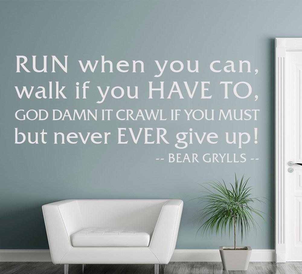 Bear Grylls Never Give Up Wall Sticker image 1