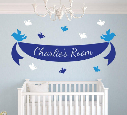 Bird Ribbon Banner Wall Art Sticker image 1